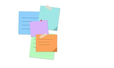 Colorful sticky notes on a white background Stock Illustration