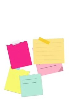 Colorful sticky notes on white background Stock Illustration