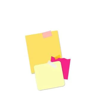Colorful sticky notes on yellow background 库存插图
