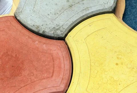 Colorful stone elements texture pattern on the floor background Stock Photos