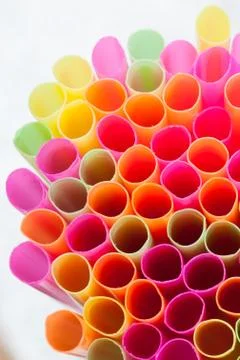 Colorful of straw Stock Photos