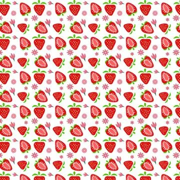 Colorful Strawberry Pattern Design Stock Illustration