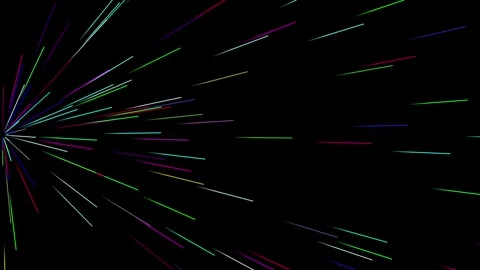 Colorful streaks motion graphics with plain black background Video stock 334697392