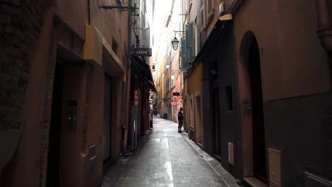 A colorful street in Nice Stock Footage 198728465