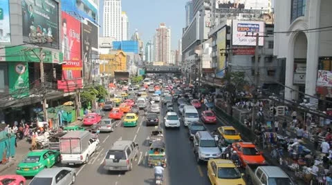 Colorful streets of Bangkok. HD 1080 (1920x1080) Stock Footage