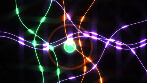 Colorful string lights on black background. Stock Footage 340003032