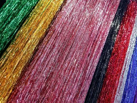 Colorful strings hanging Stock Photos