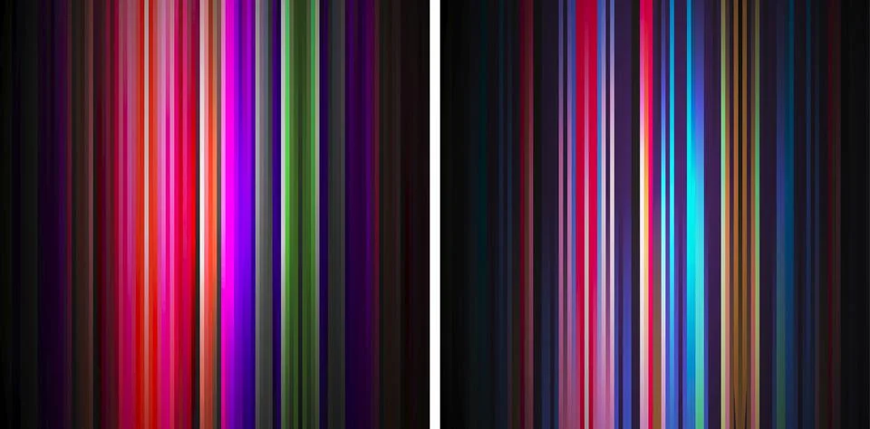 Colorful Stripe Pattern. Set Of 2 Illustrazione stock
