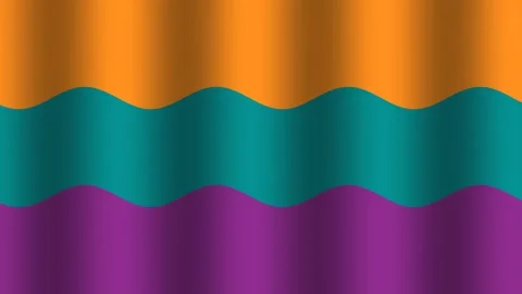 Colorful striped fabric with wavy patterns in bright colors Stock Footage 338020397
