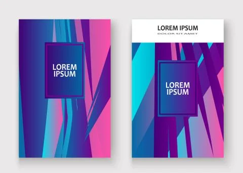 Colorful striped lines pattern geometric shape background. Creative cover set Stock Illustration