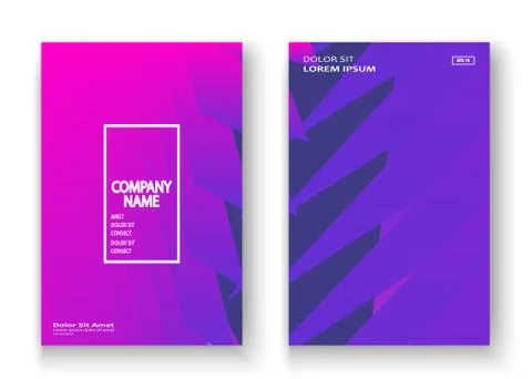 Colorful striped lines pattern geometric shape background. Creative cover set Illustrazione stock