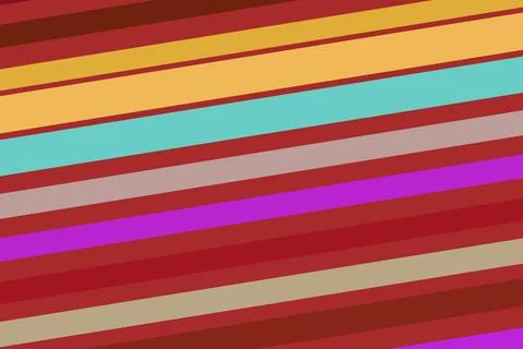 Colorful striped pattern on red background Stock Illustration