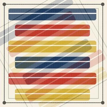Colorful striped rectangular shapes overlapping geometric pattern design Stock Illustration