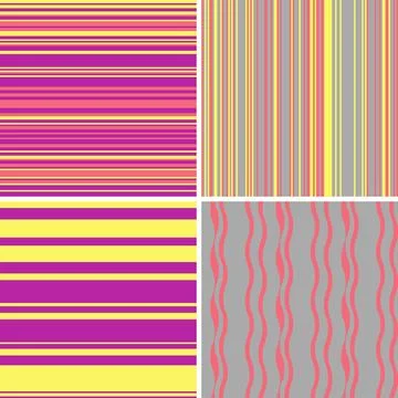 Colorful striped vector collection designed for seamless integration into cre Illustrazione stock