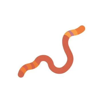Colorful striped worm on plain white background Stock Illustration