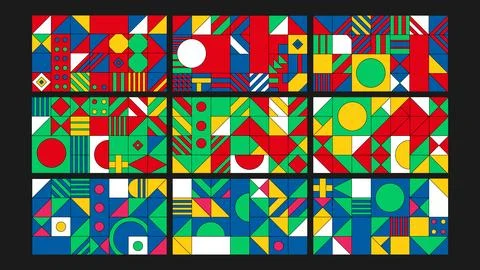 Colorful stripes abstract background Set Stock Illustration