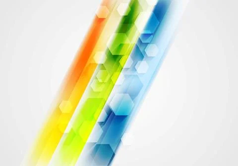 Colorful stripes and hexagons vector design Colorful stripes and hexagons ... Stock Photos