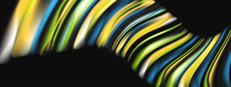 Colorful stripes form curved pattern. Bright hues blend, creating dynamic v.. 스톡 일러스트
