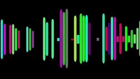 Colorful stripes pattern with plain black background Illustrazione stock
