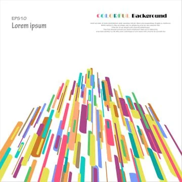 Colorful of stripes pattern in various shape way. Presenting in perspective l Stock Illustration