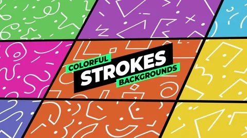 Colorful Strokes Backgrounds Stock After Effects