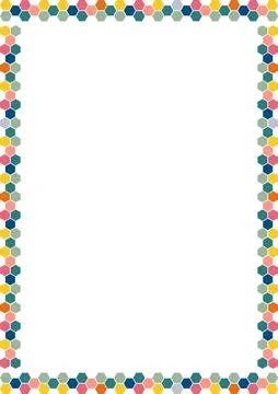 Colorful stylish geometric empty rectangle frame. Vector bee hive frame for.. Stock Illustration