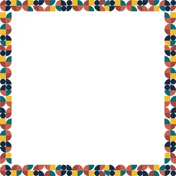 Colorful stylish geometric empty square frame. Vector frame for text. Modern  Stock Illustration