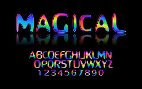 Colorful Stylized vector font Stock Illustration