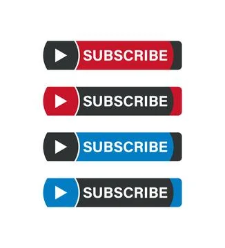 Colorful subscribe button pack Stock Illustration
