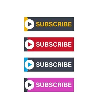 Colorful subscribe button set design Ilustración de archivo