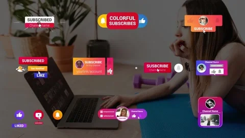 Colorful Subscribes Pack | After Effects Stockmateriaal After Effects