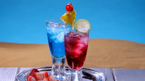 Colorful summer drinks Stock Footage 23721861
