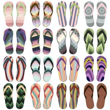 Colorful Summer Flip Flops Stock Illustration