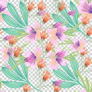 Colorful summer flower theme pattern design Stock Illustration