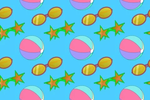 Colorful Summer Fun Pattern Stock Illustration