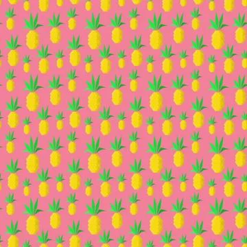 Colorful summer pineapples Stock Illustration