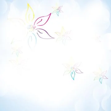 Colorful summer spring background with abstract flowers Stock Illustration