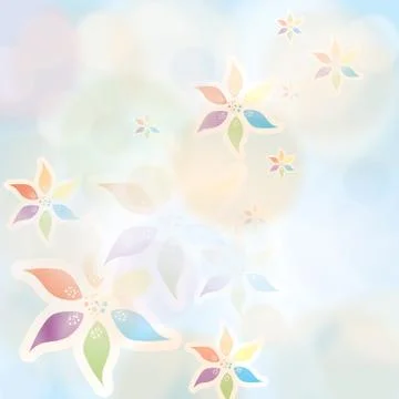 Colorful summer spring background with abstract flowers Stock Illustration