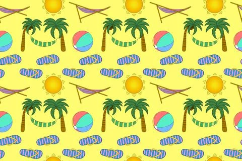 Colorful Summertime Beach Pattern Stock-Illustration