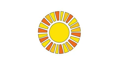 A colorful sun with rays Stock Illustration