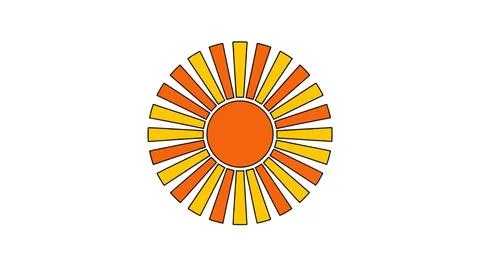 A colorful sun symbol with rays Stock Illustration
