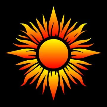 Colorful sun vector and illustrator Stock Illustration
