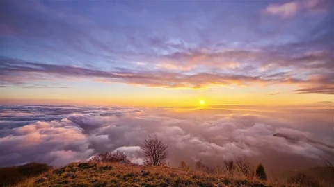 Colorful Sunset above Clouds Stock Footage 98499665