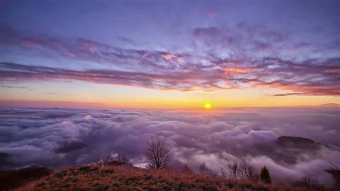 A Colorful Sunset Above Clouds Stock Footage 233770887