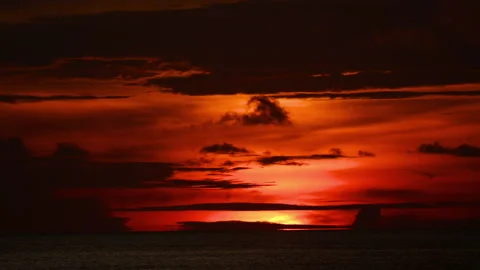 Colorful sunset on the beach Stock Footage 170097568