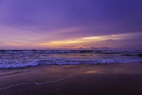 Colorful sunset at Beruwala, Sri Lanka Stock Photos