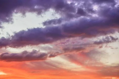 Colorful sunset clouds Stock Photos