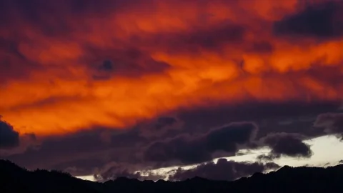 Colorful Sunset clouds. Red purple sky. 库存影片 84139741