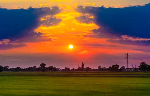 Colorful sunset cloudscape Stock Photos