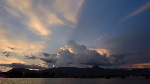 Colorful sunset in Kampot Stock Footage 99681829
